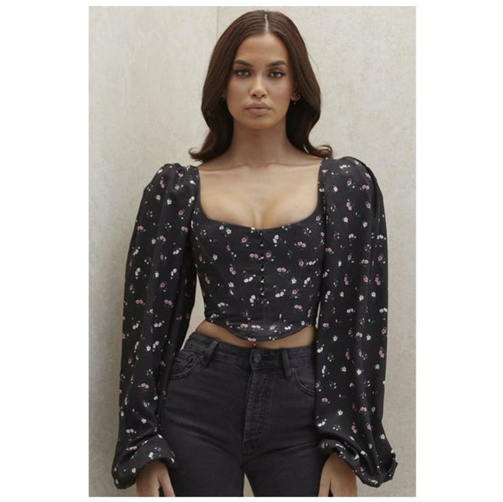 House of CB London Black Floral Corset
Top sz L